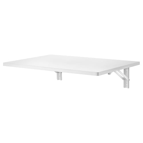 VEVOR Wandklapptisch, 60 x 40 cm, Klapptisch, schwebender Schreibtisch mit Eisenhalterung, herunterklappbarer Schreibtisch für kleine Räume, Heimbüro, Esszimmer, Waschküche, Küche, Bar, weiß