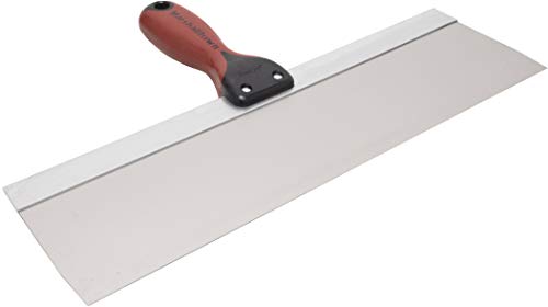 Marshalltown Flächenspachtel mit DuraSoft Griff aus Edelstahl, Werkzeug für Trockenbauer und Maler, Maße des Spachtels: 356x76 mm 4514SD Silber