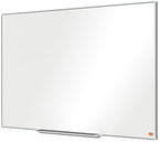 Nobo Magnetisches Emaillle-Whiteboard mit Stiftablage, 900 x 600 mm, Schlanker Zierrahmen, InvisaMount-Montagesystem, Impression Pro, Weiß, 1915395