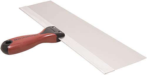 Marshalltown Flächenspachtel mit DuraSoft Griff aus Edelstahl, Werkzeug für Trockenbauer und Maler, Maße des Spachtels: 356x76 mm 4514SD Silber