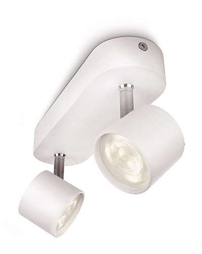 Philips myLiving Star 2-er LED Spots (11,5 W), dimmbare Deckenspots mit warmweißem Licht und zwei schwenkbaren Spotköpfen, energiesparende Raumbeleuchtung, weiß