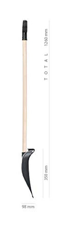 Schneeschaufel Schaufel Winter Schneeschieber breites 470 mm Kunststoff Schild mit Metallbeschlag Holzstiel verschraubt inkl. D-Grip