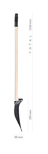 Schneeschaufel Schaufel Winter Schneeschieber breites 470 mm Kunststoff Schild mit Metallbeschlag Holzstiel verschraubt inkl. D-Grip