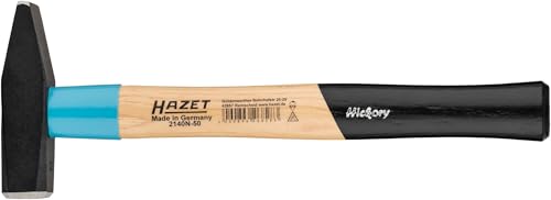 HAZET Schlosserhammer BluGuard 2140N-50, 320mm Länge, 500g Hammerkopf,mit Keilschraube für höchste Sicherheit, Qualitätsstahl und ergonomischem Stiel