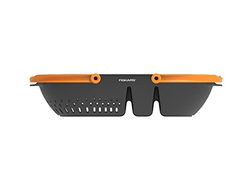Fiskars Erntekorb, Zum Sammeln, Transportieren und Reinigen von Ernte und Erntewerkzeugen, Kunststoff, Schwarz/Orange, Plus, 1062831