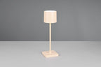 Reality Leuchten LED Akku Außen Tischleuchte Fernandez R54096166, Metall/Kunststoff sandfarbig, inkl. 1.5 Watt LED, Ladestation