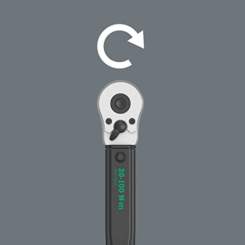 Wera 05075611001 Click-Torque B 2 Drehmomentschlüssel mit Umschaltknarre 3/8", 20-100 Nm