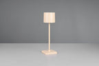 Reality Leuchten LED Akku Außen Tischleuchte Fernandez R54096166, Metall/Kunststoff sandfarbig, inkl. 1.5 Watt LED, Ladestation