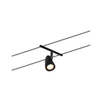 Paulmann 94469 CorDuo Seilsytem Set Cup DC max. 5x10 Watt erweiterbar Schwarz matt Kunststoff, Metall GU5,3 Drahtseilsystem ohne Leuchtmittel