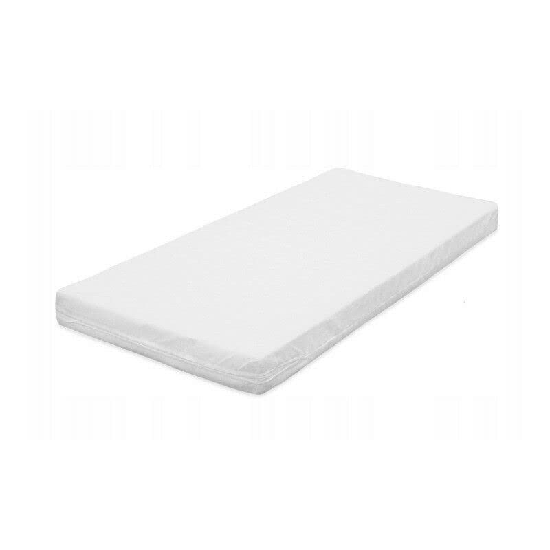 KMbaby Babybett TANY Weiß 120 x 60 cm mit Matratze - Baby Kinderbett Gitterbett mit Lattenrost 3 Stufen Höhenverstellbar - Lackiertes Kiefernholz