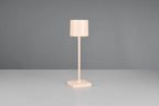 Reality Leuchten LED Akku Außen Tischleuchte Fernandez R54096166, Metall/Kunststoff sandfarbig, inkl. 1.5 Watt LED, Ladestation