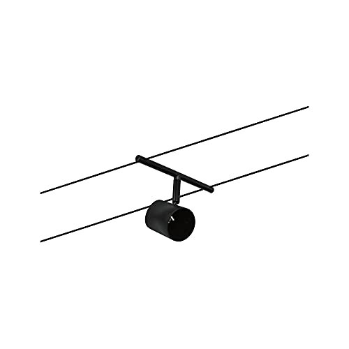 Paulmann 94469 CorDuo Seilsytem Set Cup DC max. 5x10 Watt erweiterbar Schwarz matt Kunststoff, Metall GU5,3 Drahtseilsystem ohne Leuchtmittel