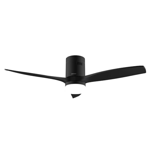 Cecotec - Deckenventilatoren mit Licht EnergySilence Aero 5600 Aqua GoldBlack Connected, 132 cm, 40 W, LED 20W Litch, 3 Flügel, 6 Geschwindigkeiten, Timer, Winter/Sommermodus, Wi-Fi, Goldschwarz