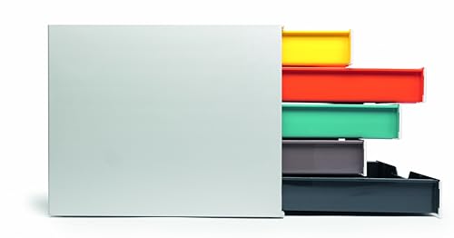 Durable Schubladenbox A4 (Varicolor Mix) 5 Fächer, mit Etiketten zur Beschriftung, mehrfarbig, 762527