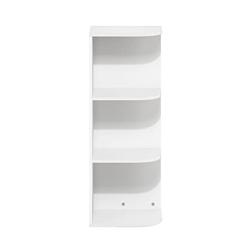 Furinno Pasir 3-stufiges Eck-Bücherregal mit offenem Regal, Weiß
