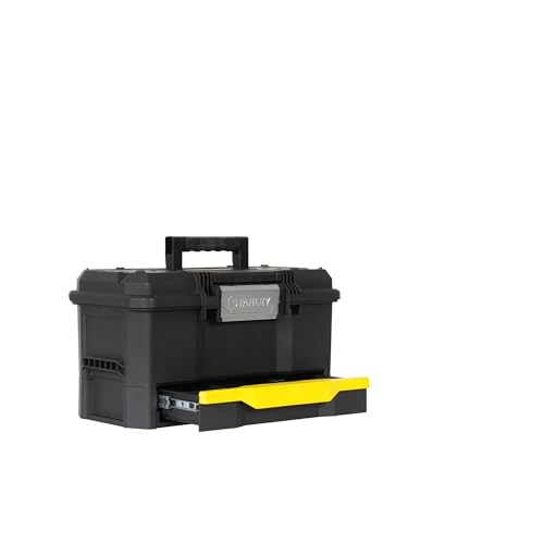 Stanley Rollende Werkstatt aus Metall-Kunststoff 1-79-206 / Werkzeugwagen leer mit 3 modularen Einheiten / Vielseitige Werkzeugbox für Kleinteile und große Werkzeuge