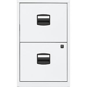 Bisley Home Hängeregistraturschrank PFA, 2 HR-Schubladen, Metall, 696 Verkehrsweiß, 40 x 41.3 x 67.2 cm