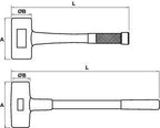 Peddinghaus Rückschlagfreier Schonhammer 50 mm – Kunststoffummantelt, 860 g, Metallkörper mit Stahlkugelfüllung, Temperaturbeständig