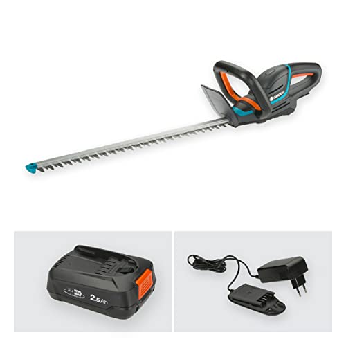 Gardena Akku-Heckenschere ComfortCut 60 18V P4A Ready-to-Use Set: Heckenschneider mit ergonomischem Griff und Anschlagschutz, geringes Gewicht für bessere Handhabung, inkl. 18V P4A Akku (14731-20)