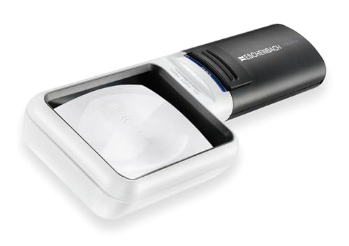 Eschenbach Optik Handlupe mobiluxLED mit LED-Beleuchtung und 4X-Vergrößerung Linsengröße: 75x50mm - Made in Germany