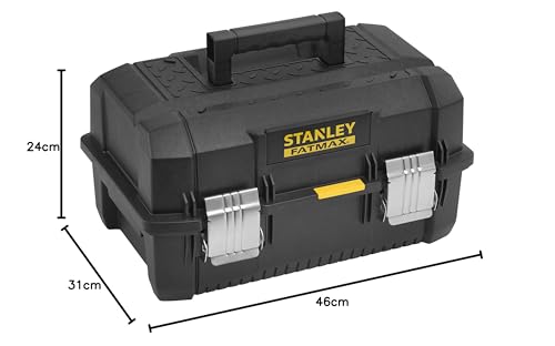 STANLEY FatMax Werkzeugbox Werkzeugkoffer leer Werkzeugkasten - Werkzeugkiste (18 Zoll, 46 x 32 x 24 cm, Koffer für Werkzeuge, Box mit ausladenden Schubfächern, robust) FMST1-71219
