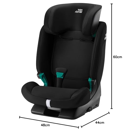 BRITAX RÖMER Kindersitz EVOLVAFIX, mit ISOFIX, für Kinder von 76-150 cm (i-Size), 15 Monate - 12 Jahre, Space Black