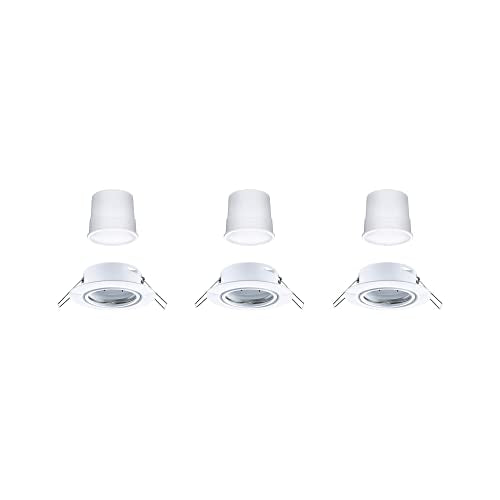 Paulmann 92466 LED Einbauleuchte Base Smart Home Zigbee Basisset schwenkbar rund 230V 3x4,9W 3x420lm dimmbar 90mm Weiß Metall RGBW+