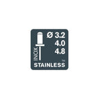 Rapid Nietzange RP100 Multi, Kraftsparende Blindnietzange mit Universalmundstück, für Aluminium und Edelstahl Nieten von 3,2 bis 4,8 mm