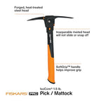 Fiskars 751220-1001 Pro IsoCore Hacke/Spitzhacke, 0,7 kg, Orange/Schwarz