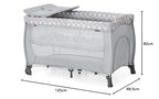 hauck Kinderreisebett Sleep N Play Center mit Neugeboreneneinhang, Wickelauflage, Tragetasche, Rollen, Schlupf, Klein Zusammenklappbar, Baby Reisebett Kleinkind ab Geburt bis 15 kg (Teddy Grey)