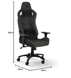 Corsair T3 RUSH Gaming-Stuhl mit Stoffbezug (2023) – Vom Rennsport inspiriertes Design – Bezug aus Weichem – Gepolstertes Nackenkissen – Lendenstütze aus Memory-Schaumstoff – Holzkohle