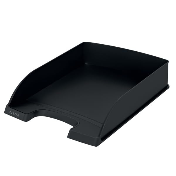 Leitz Briefablage A4, 5er Pack, stapelbare Ablagefächer, Blauer Engel, Recycle-Sortiment, Schwarz, 52275095