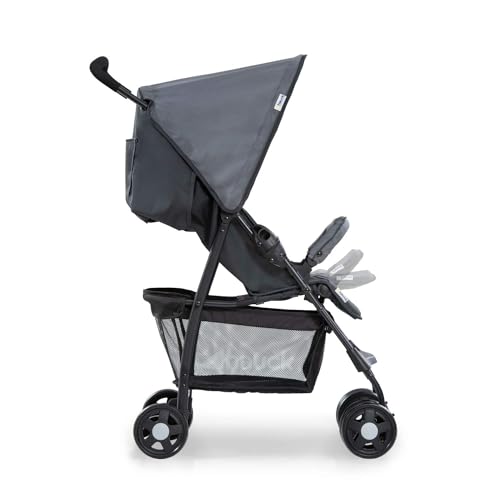 hauck Buggy Sport, Charcoal/Stone - Federleichter Reisebuggy 5,9 kg - mit Liegefunktion für Kinder ab Geburt bis 15 kg - Klein Zusammenklappbar, Großer Einkaufskorb bis 3 kg