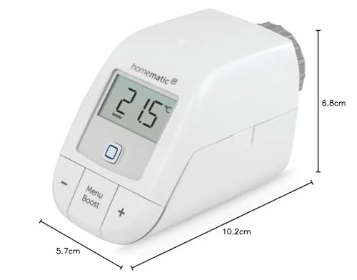 Homematic IP Smart Home Heizkörperthermostat – Basic, digitaler Thermostat Heizung, Steuerung per App, Alexa, Google Assistant, einfache Installation, Energie sparen, 153412A3