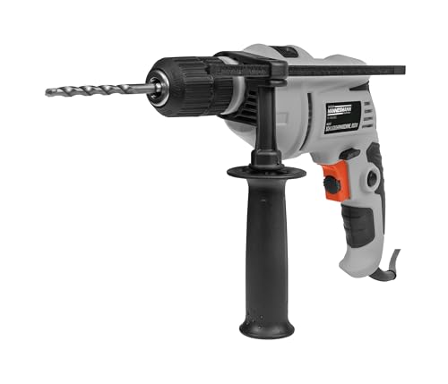 Brüder Mannesmann Schlagbohrmaschine, 650 Watt - Schlagbohrer mit 13 mm Schnellspannbohrfutter, Tiefenanschlag und Handgriff - kabelgebunden, mit Rechts- / Linkslauf - Schwarz, Grau - M12507