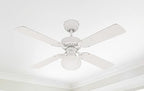 Westinghouse Vegas 7218540 Deckenventilator mit Beleuchtung, A++ to E, Metall, 60 W, E27, weiß, 105 x 105 x 44.2 cm