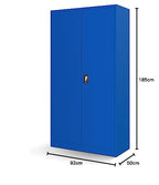 Jan Nowak by Domator24 Werkzeugschrank TC01A Werkstattschrank Garagenschrank Lochwand 4 Fachböden Flügeltüren Stahlblech 185 cm x 92 cm x 50 cm (blau)