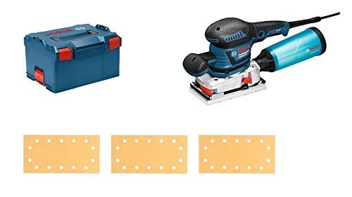 Bosch Professional GSS 230 AVE (300 Watt, Zusatzhandgriff, 3x Schleifblatt für Holz, in L-BOXX 238), 0601292801