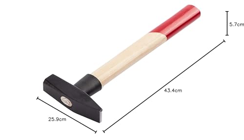 Amazon Basics Schlosserhammer-Set, Stiel aus Hickoryholz, 3 Teile, 300 g, 500 g, 1000 g, Schwarz