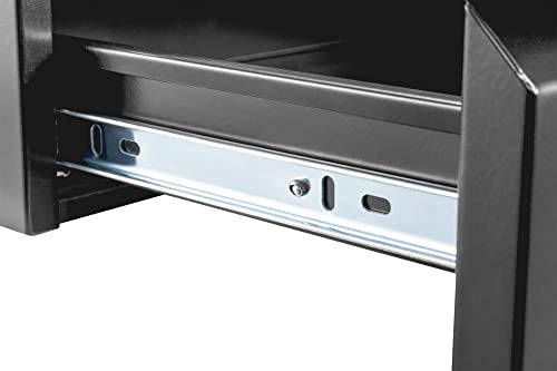 DIGITUS Unterbau-Schublade - Ausziehbar - Leichtgänig - 48 cm tief - 5 kg Traglast - Zur Montage unter Schreibtisch, Werkbank oder Arbeitsplatte - Schwarz