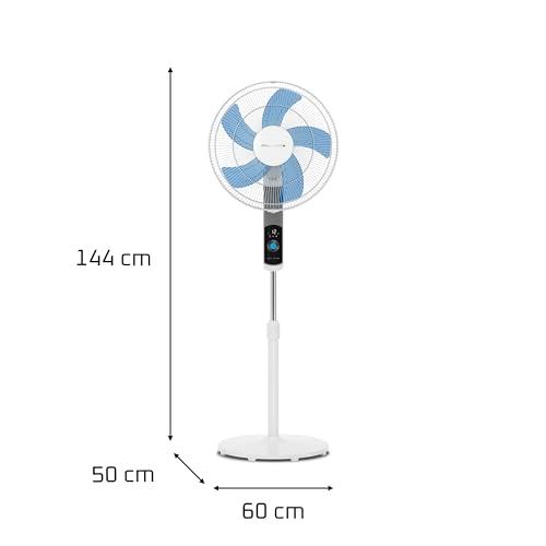 Rowenta Turbo Silence Standventilator, nur 35 dB(A) im Silent Night-Modus, energiesparend, 12 Geschwindigkeiten, digitaler LED-Bildschirm, Timer, Fernbedienung, Weiß, VU5650F0