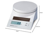 MAUL Briefwaage MAULtronic S 19,6x13x6,5 cm | Waage Solar bis 2kg belastbar | Moderne Küchenwaage mit 0,5 - 1g Teilung | Automatische Nullstellung und Abschaltautomatik | Weiß