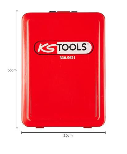 KS Tools 336.0621 HSS Handgewindebohrer-Satz M, Stahlblechkassette 21-tlg.M3-M12