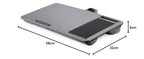 DIGITUS Notebook Kissen - mit Smartphone-Halterung - für 17" Laptops - Laptopunterlage - zum bequemen Arbeiten vom Sofa oder Bett aus - Grau
