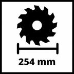 Einhell Zug-Kapp-Gehrungssäge TC-SM 2531/2 U (1900 W, max. 70 mm x 310 mm Schnitttiefe/-breite, Ø 254 mm Sägeblatt, Untergestell, neigbarer Sägekopf, Zugfunktion, Laser)
