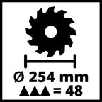 Einhell Zug-Kapp-Gehrungssäge TC-SM 254 (1900 W, max. 85 mm x 305 mm Schnitttiefe/-breite, Ø 254 mm Sägeblatt, neigbarer Sägekopf, Zugfunktion, Laser)