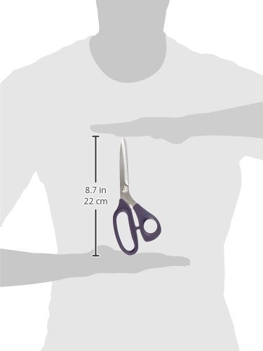 Prym 611512 8" Professional Schneiderschere | Stoffschere 21 cm aus Edelstahl mit ergonomischem Soft-Griff | Präzises Schneiden von feinen & festen Stoffen | Lila | Für Rechts- & Linkshänder