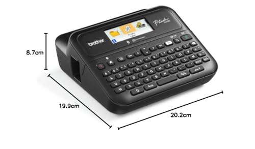 Brother PT-D610BTVP Bluetooth-Tischetikettierer mit Koffer, Anschluss an PC und Smartphone, Farbdisplay, TZE-Serie von 3,5 bis 24 mm, inklusive Stromadapter AD-E001