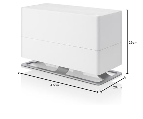 Stadler Form Luftbefeuchter Oskar big, energiesparender Raumbefeuchter für Räume bis 100 m² / 250 m³, Verdunster mit Abschalt-Automatik, dimmbare LEDs, sehr leise, weiss