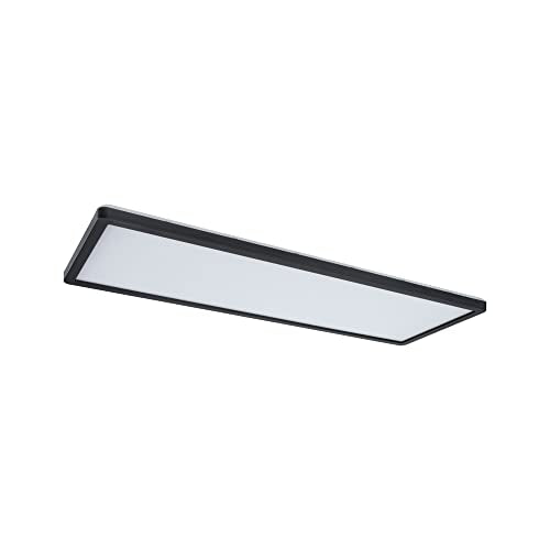 Paulmann 71003 LED Panel Atria Shine 3-Step-Dim eckig - Dimmbar Warmweiß Lichtpanel Kunststoff Deckenpanel 3000 K, Schwarz, Incl. 1x22 W, 580 x 200 mm